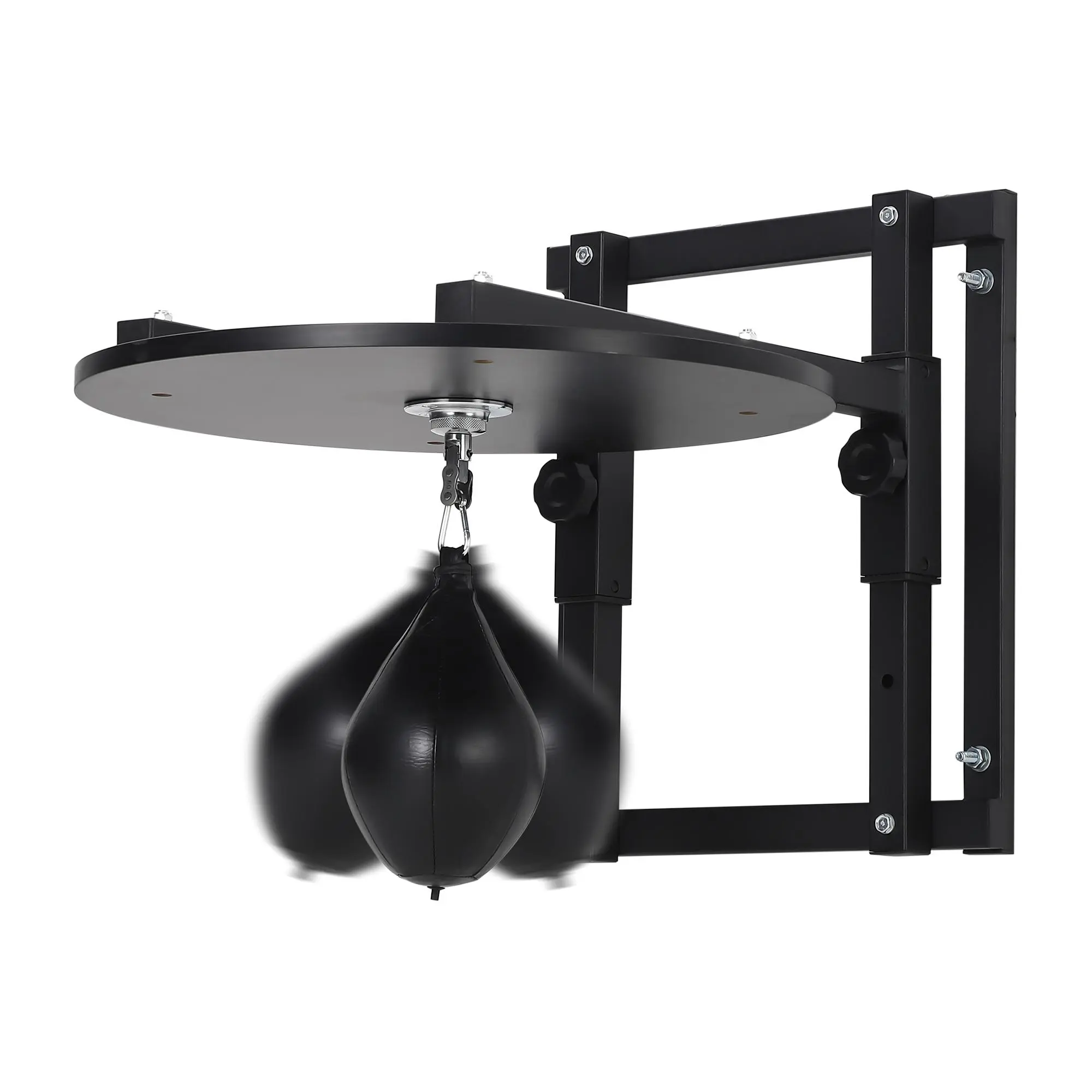 Adjustable Boxing Speed Bag Platform Kit - Wall-Mounted Stand with 360° Swivels, Includes Speed Bag, Air Pump and Wall Mounting Hardware