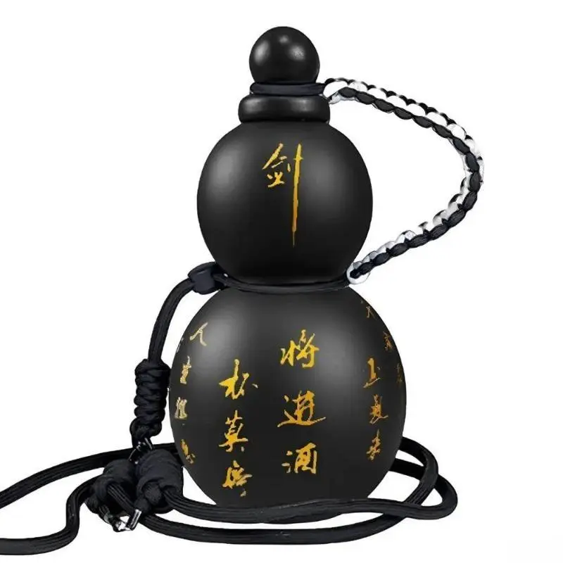 Retro Gourd Water Bottle 28oz, Reusable Tritan Plastic Jug for Outdoor Sports, Leakproof & Portable with Personalized Straps, Waist Rope, and Charm, Sports Drinking Bottle