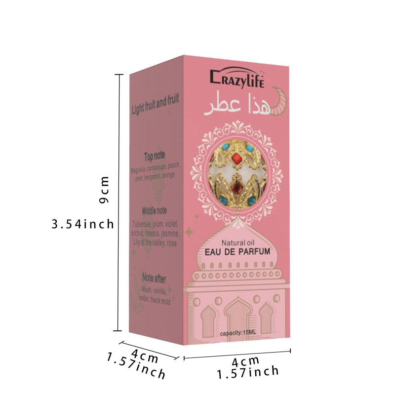 [Luxury Arabian Perfume] Arabian Perfume for Women - Halal Dubai Retro Concentrated Perfume Oil, Long-Lasting EDP with Floral & Fruity Notes, Vintage Luxury Scent in Elegant Glass Bottle with Golden Accents - 15 ML Feminine Gift