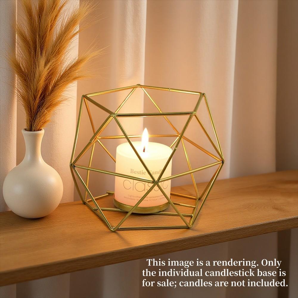 Creative Geometric Candlestick Base, Iron Art Material, Aromatherapy Candle Base, Decorative Candlestick Ornament for Table, Bar & Restaurant, Home Decoration