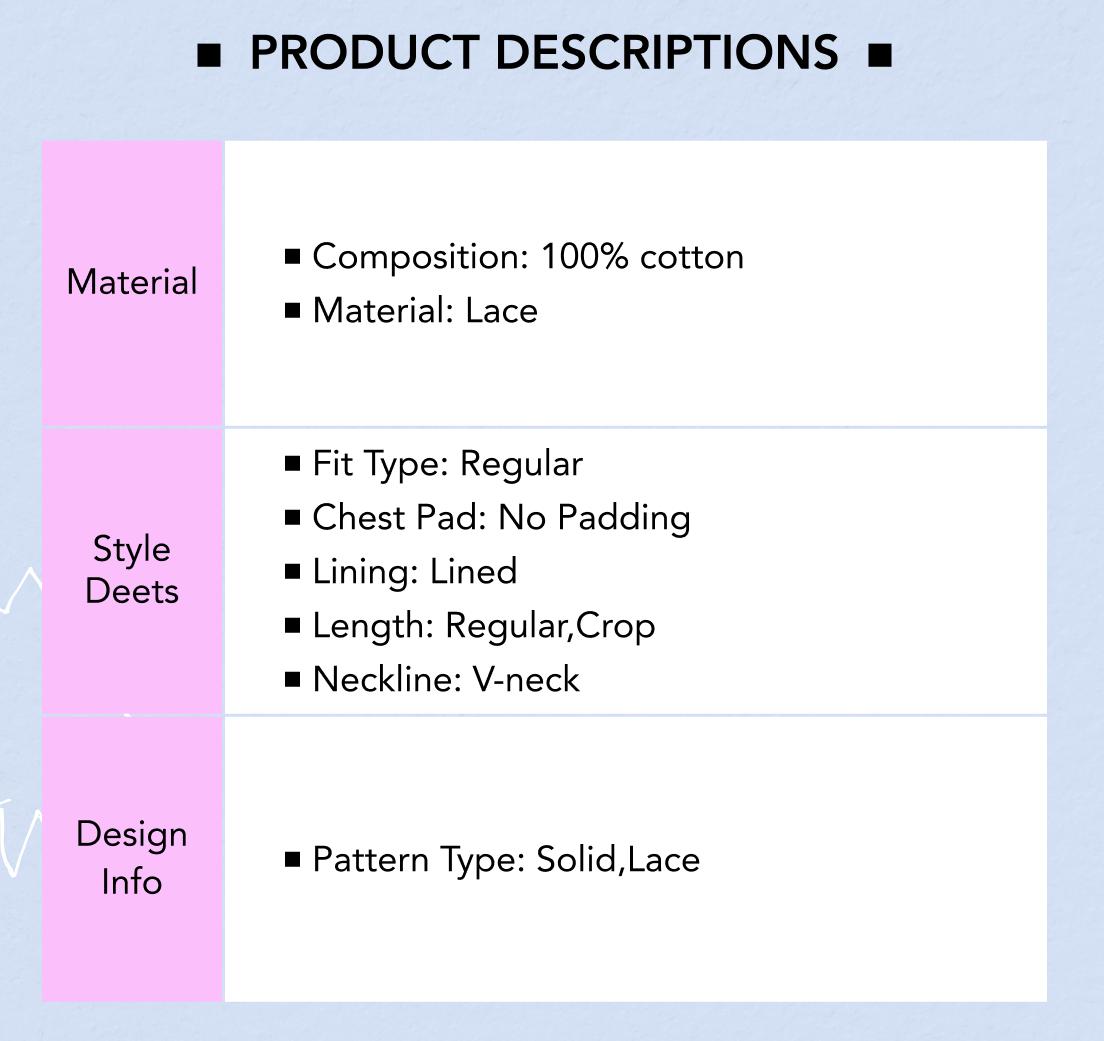 Cider [9 colors, size 0-10] Lace Crop Tank Top