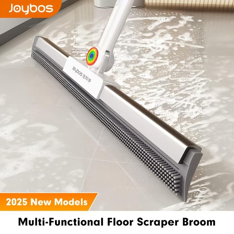 Heavy Duty Floor Broom Pet Hair Remover with Non Stick Brush Extended Design for Hardwood Tile Carpet Glass Perfect for Bathroom Kitchen Living Room Ergonomic Handle