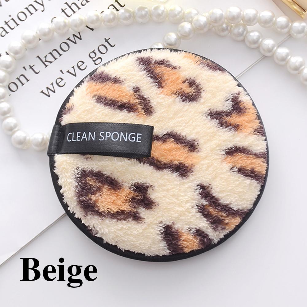 1/4pcs Leopard Print Microfiber Makeup Remover Pad, Reusable Wet & Dry Cleansing Towel, Lazy Women's Skincare Tool, Round Hanging Hook Design