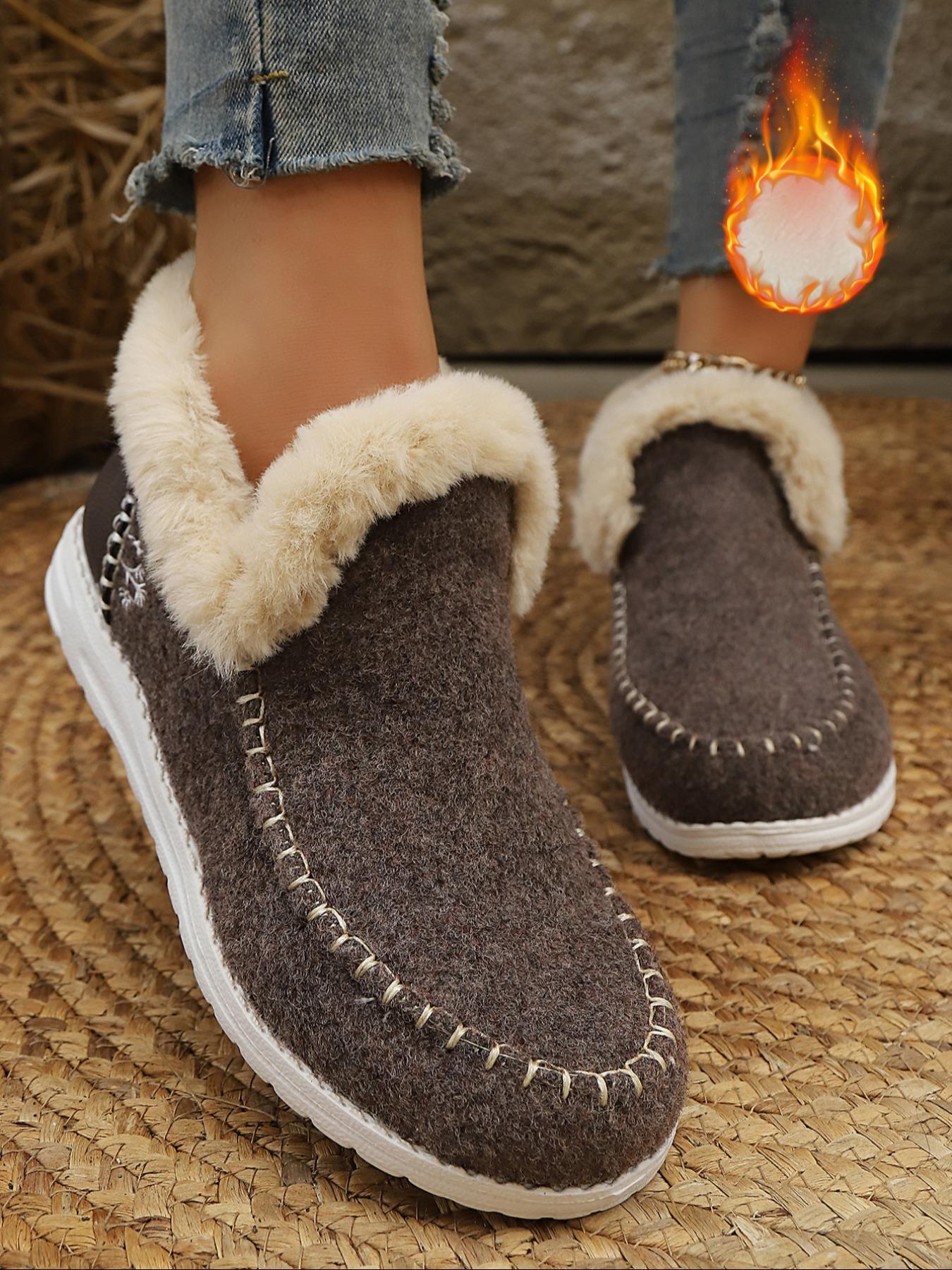 Women's Fashionable Patchwork Design Sneakers, Casual Comfortable Warm Soft Sole Shoes for Fall & Winter, Female All-match Round Toe Sports Shoes for Daily Wear, Lightweight Slip Ons, Patchwork Walking Shoes