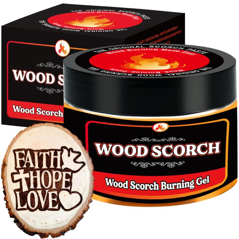 Wooden Burning Paste, 4 OZ Wood Burn Gel for Crafting, Drawing and DIY Arts, Create Beautiful Art in Minutes, Personalize Your Craft