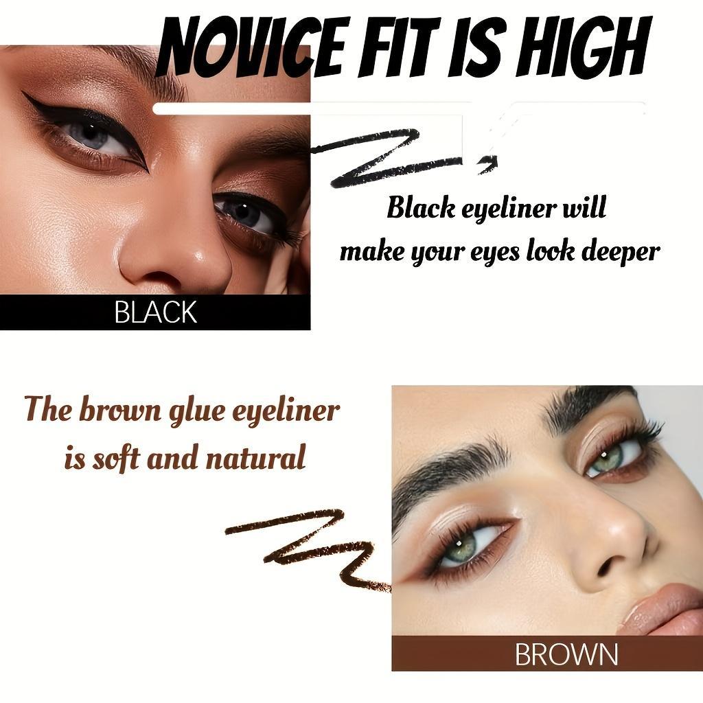 5-Pack Black Eyeliner, Brow Pencil, Gel Eyeliner - Long-Wear, Smudge-Proof, Perfect for Bold Eyes, Eyeliner for Waterline, Easy-Glide Formula, Perfect Wings - Black