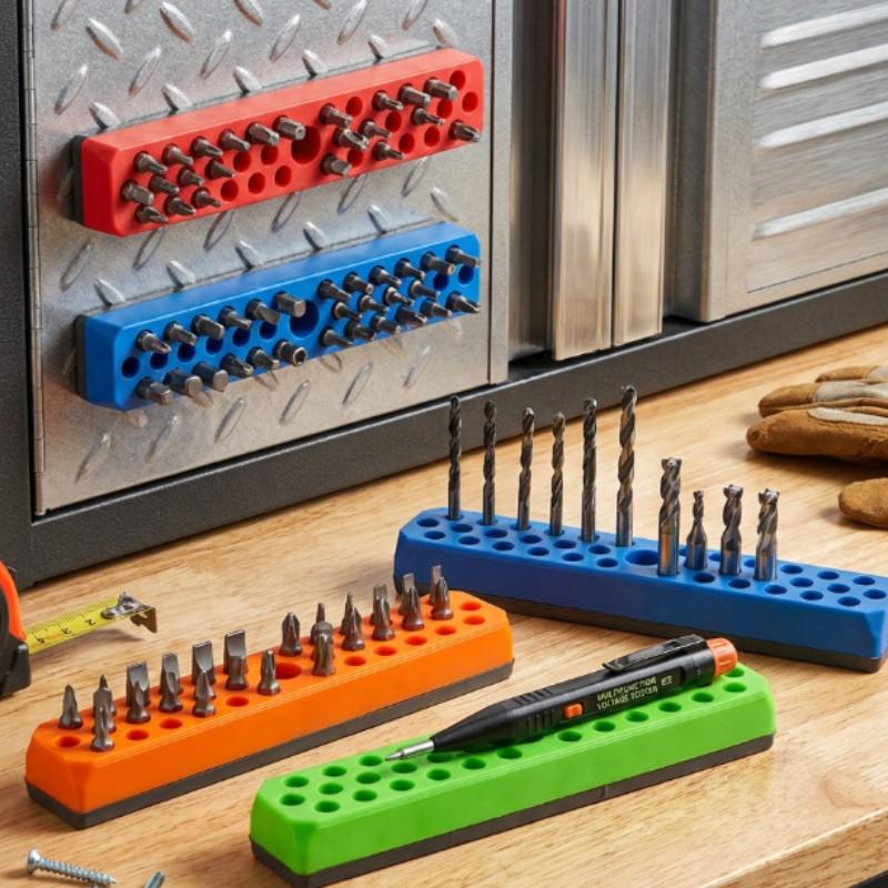 Magnetic Drill Bit Holder Stand, Hexagonal Bit Storage Box, Fits 1/4 Inch Screwdriver Bits, Magnetic Base Tool Organizer Rack