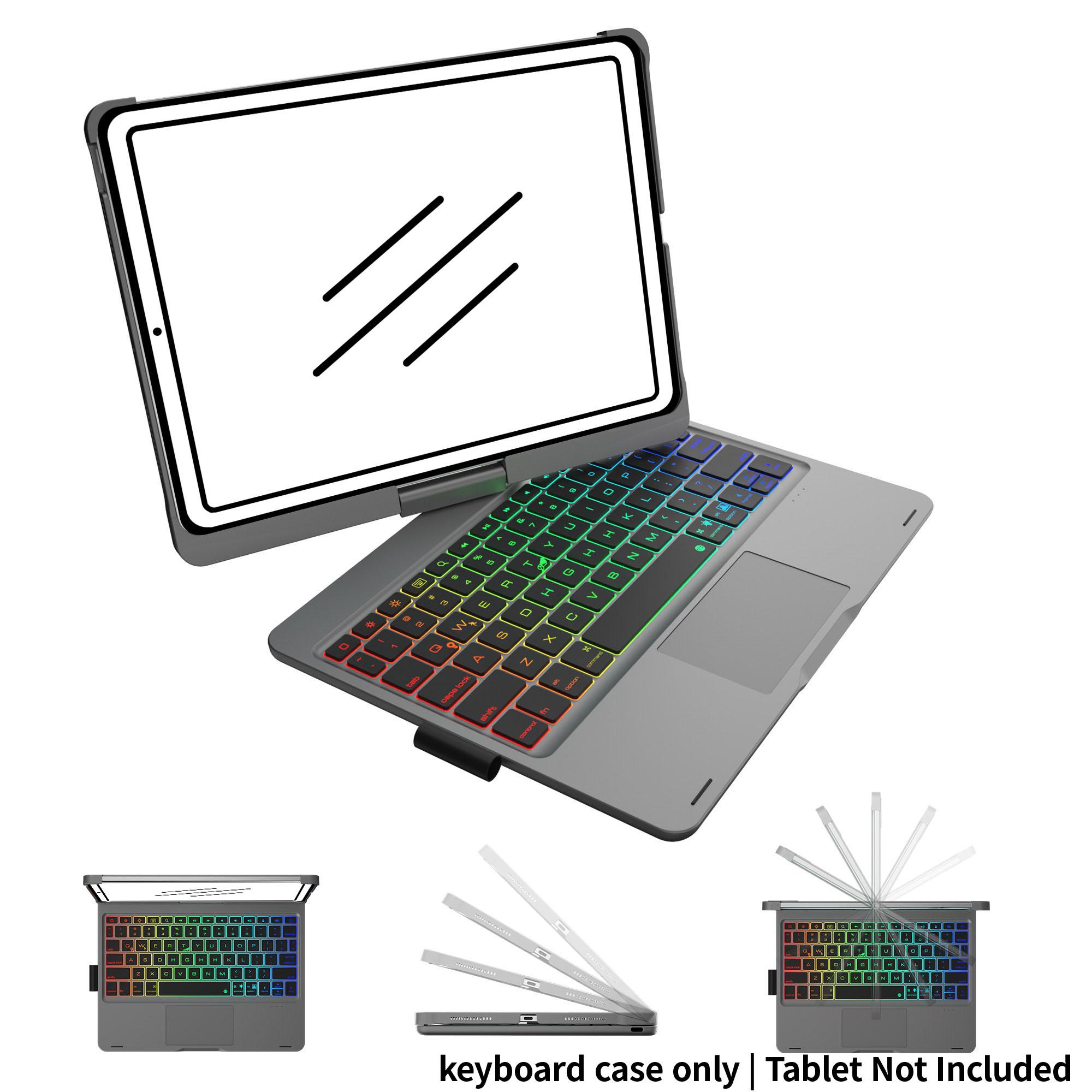 [only keyboard case,Tablet Not Included]for iPad 10th 11th (A16) Generation Case with Keyboard, For iPad Air 11 inch case (M4/M3/M2), for iPad Pro 11 (4th/3rd/2nd/1st) & iPad Air 5/4, Trackpad, 360° Swivel, Backlit