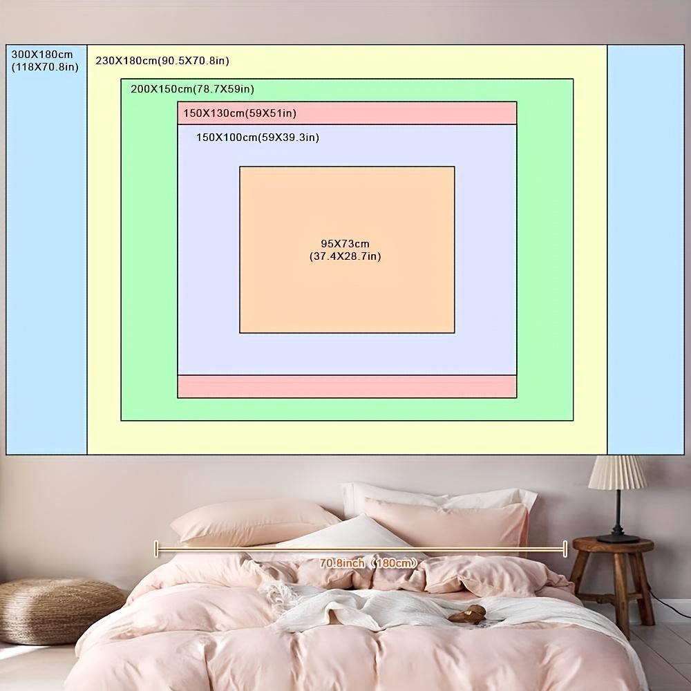 1Pc Bohemian Mandala Printed Tapestry, Boho Floral Design, Polyester Tapestry, Tapestry Wall Mural, Wall Hanging Living Room Bedroom Office, Home Decoration Room Decoration Party Decoration, with Free Installation Package