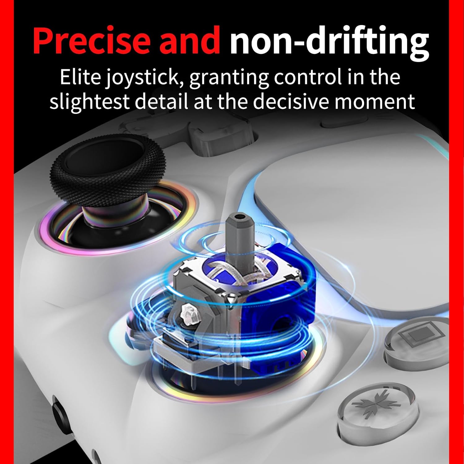 Nbcp Wireless Game Controller for P5 PC iOS Android, Dual Vibration Hall Trigger, Gyroscope Support, RGB Light Adjustment