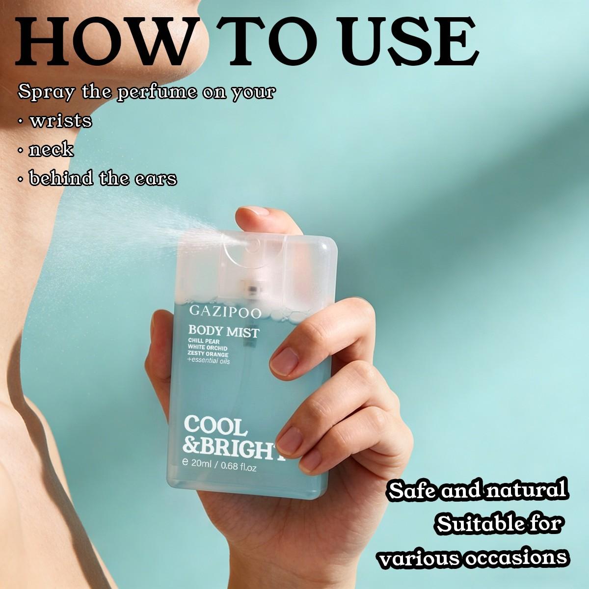 Women's Body Spray Perfume Oil, Floral Fruit Scented, Rose Lemon Strawberry Mint Honey, Long-Lasting, 20ML, Ideal for Dates Parties Daily Use