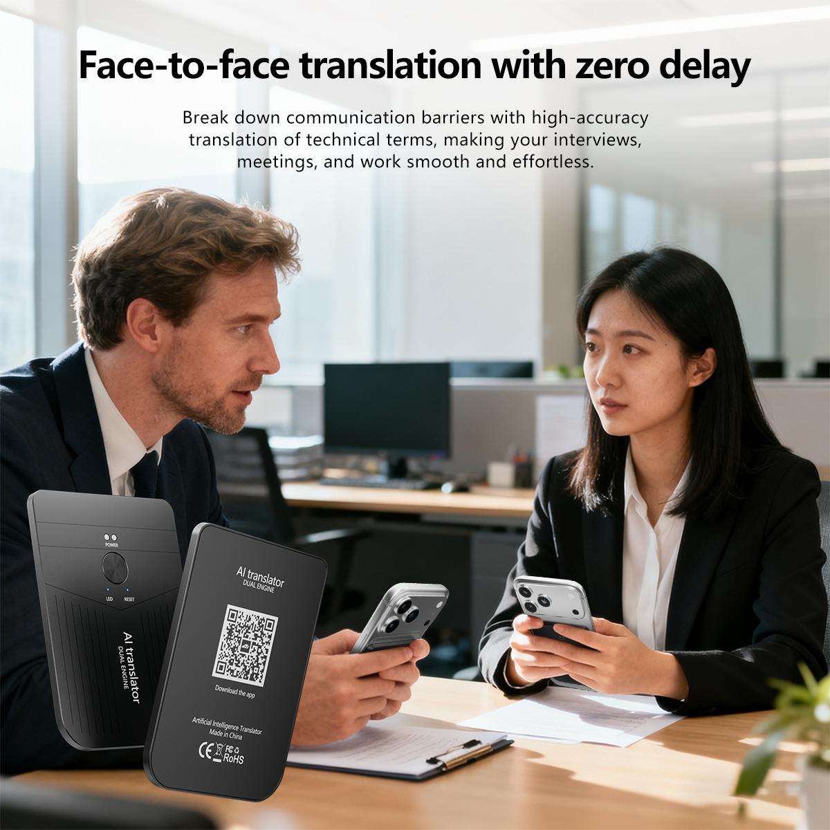 Ai Smart Digital Mini Translator, Multilingual Real-Time Translation, Ideal for Travel and Daily Use, Compact and Portable Design