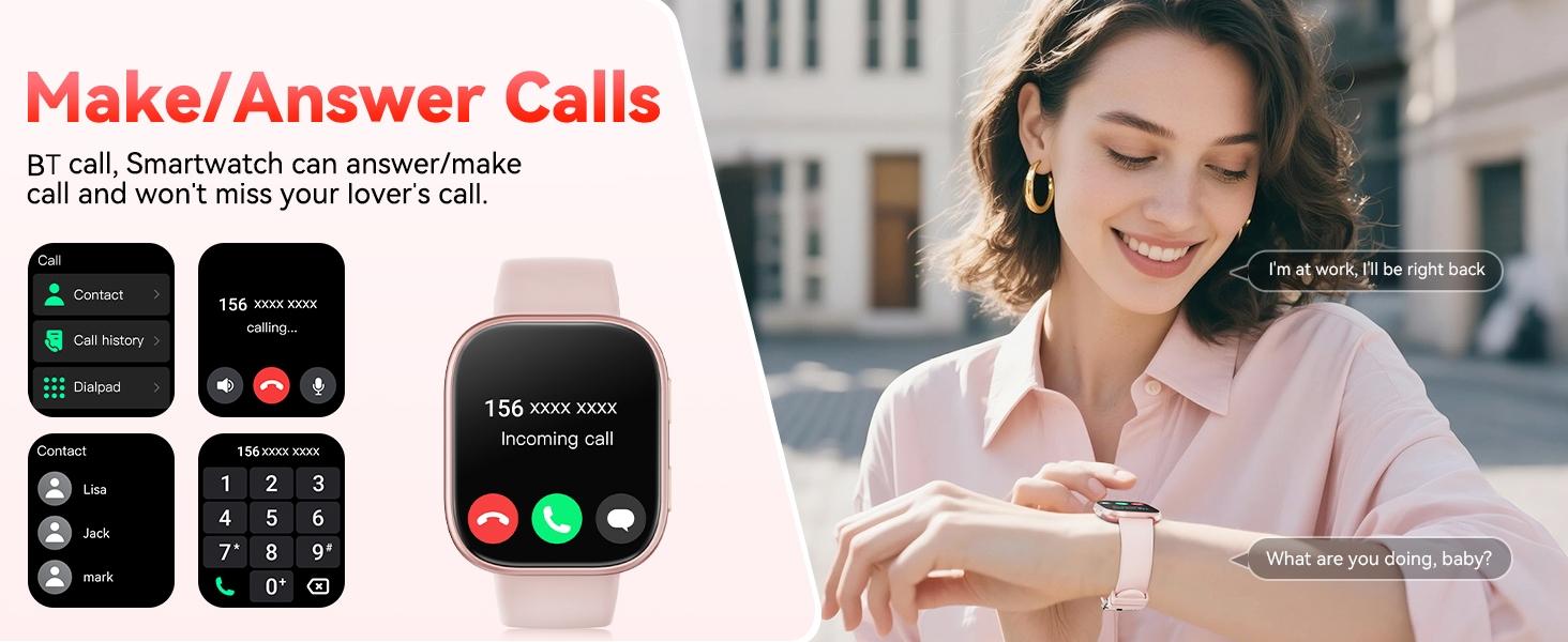 2026 Women's Smartwatch, Waterproof Smart Watch, Gift Set 1.83-inch Touchscreen Display Answer/Make Calls 100+ Sports Modes Message Alerts DIY Customizable Watch Faces Wearable Device Compatible with iPhone/Android Systems Gift for Girlfriend