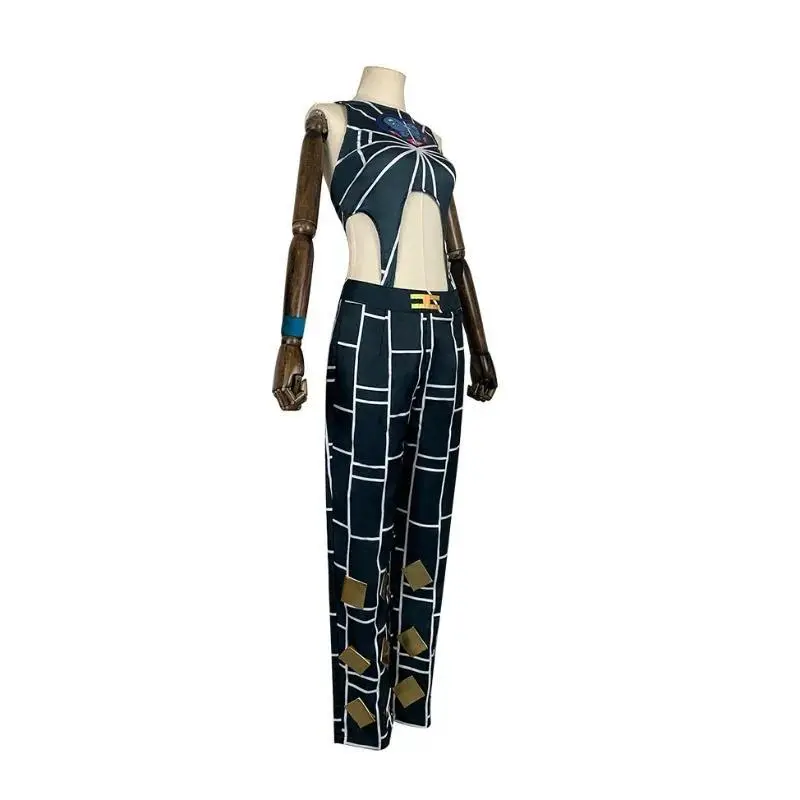 Women's Anime Jolyne Cujoh Full Set Cosplay Costume, JoJo's Bizarre Adventure Stone Ocean Polyester Uniform Look, Multi-Size Halloween Party Clothes with Accessories