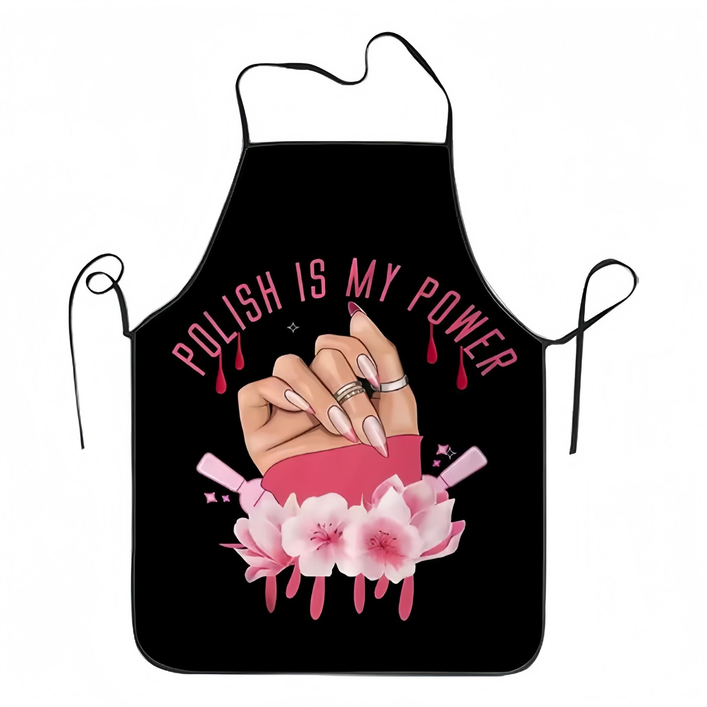Nails Pattern Apron, 1 Count Breathable Cooking Apron, Sleeveless Kitchen Apron for Home Dining Room Garden Coffee Shop