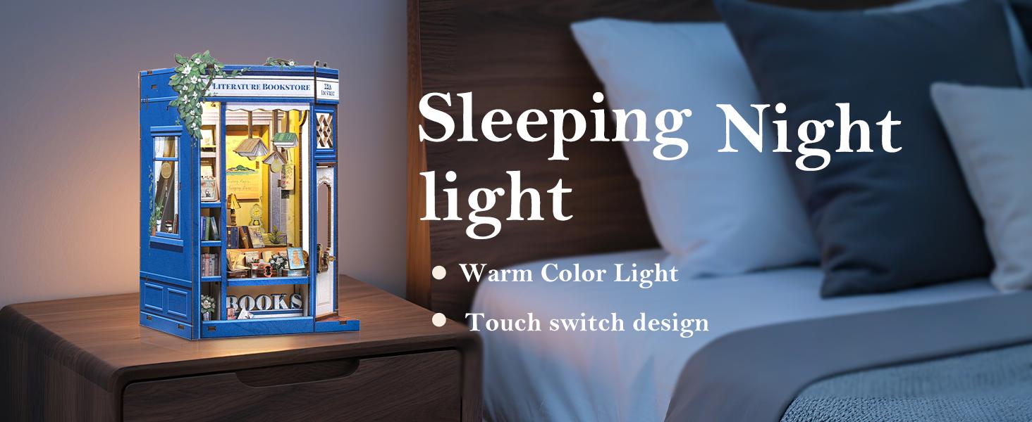 CUTEBEE DIY 3D Book Nook Kit Literature Bookstore – Miniature Wooden House Dollhouse, Handmade Creative Bookshelf Decor | Holiday, Christmas and Black Friday Gift for Adults