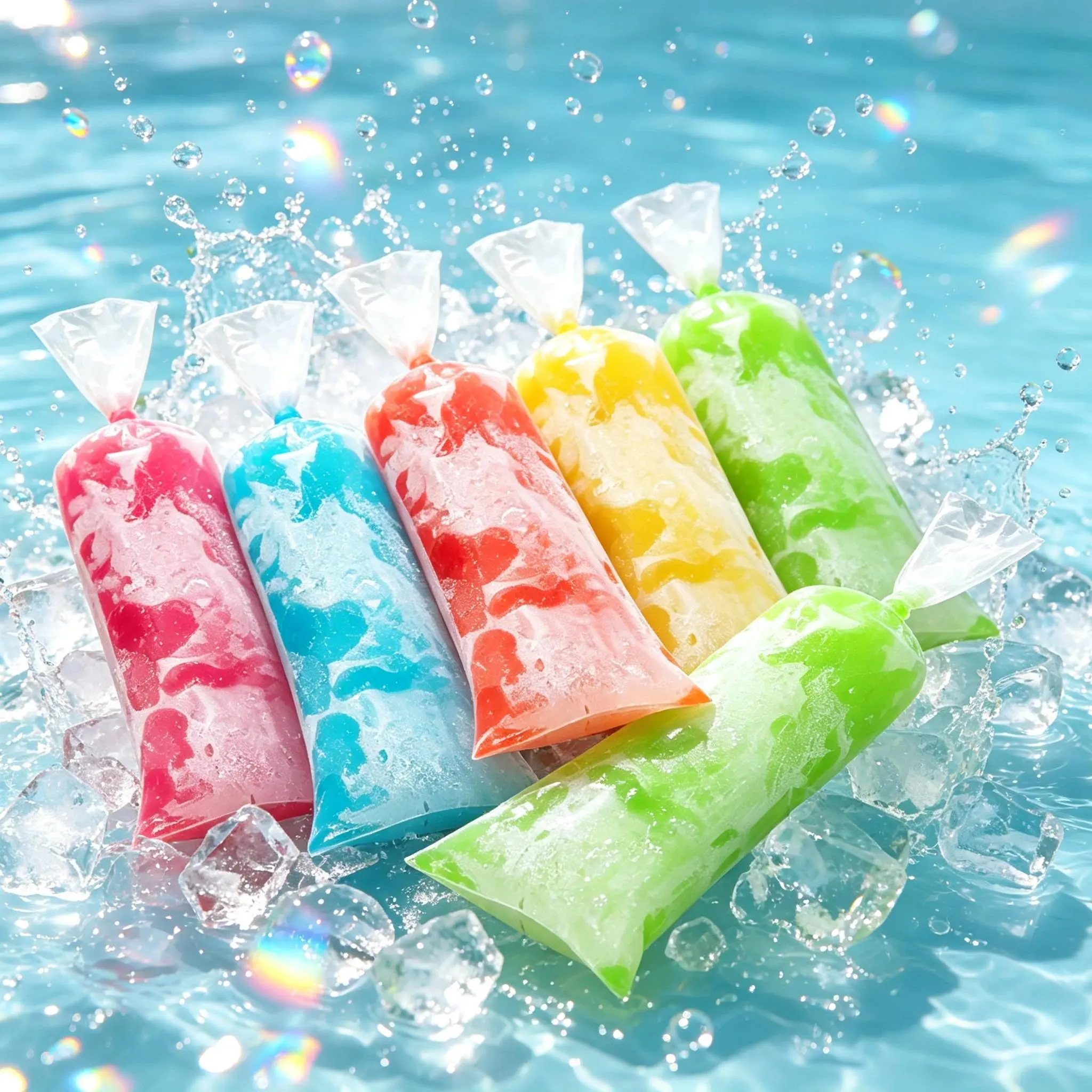 100-Pack Transparent Heat-Sealed Disposable Kitchen Utensils Freezing Bags, DIY Popsicle Bags Ice Candy Freezer Wrappers for Homemade Treats (Unisex Mold Wrappers for Sports & Outdoor Frozen Snacks)