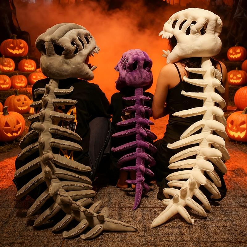 Dinosaur Skeleton Headgear Pillow. 4 Color Options Available. Unisex Cushion. Perfect for Party Cosplay and Sofa Lounging