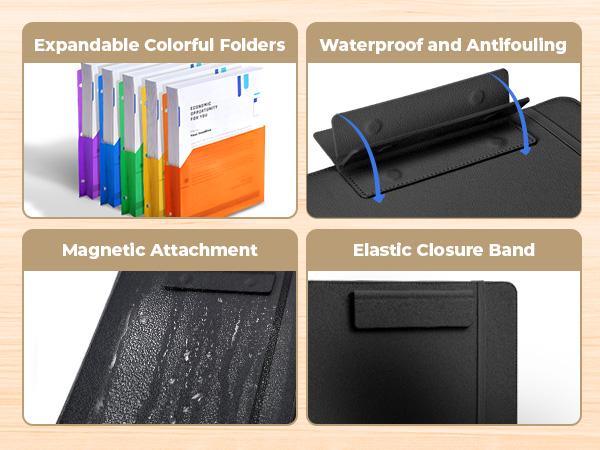 JoyCat 3 Ring Binder Clipboard with Storage, PU Magnetic Clipboards Folder(12.4"x10.2"), Refillable Lined Notepad(11"x8.5"), Ideal for Students,Nurses JoyCat 3 Ring Binder Clipboard with Storage, PU Magnetic Clipboards Folder(12.4"x10.2"), Refillable Lined Notepad(11"x8.5"), Ideal for Students,Nurses