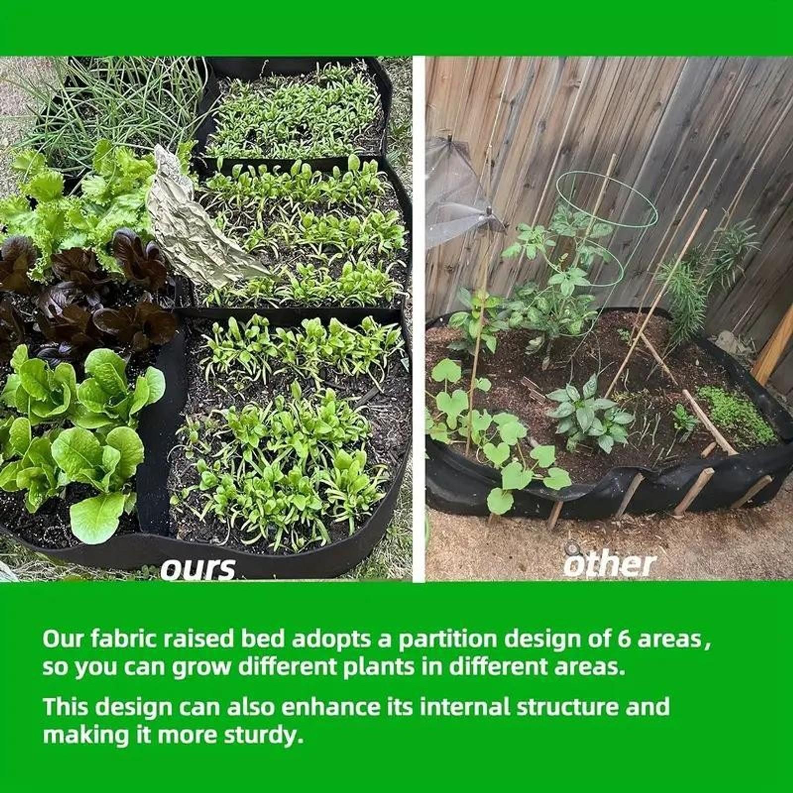8-section Garden Bed, Elevated Planting Boxes, Vegetables growing planter, Breathable Raised Planter for Vegetables, Rectangle Planting Container for Indoor/Outdoor Gardening, Rectangular Garden Planter, Raised Garden Beds