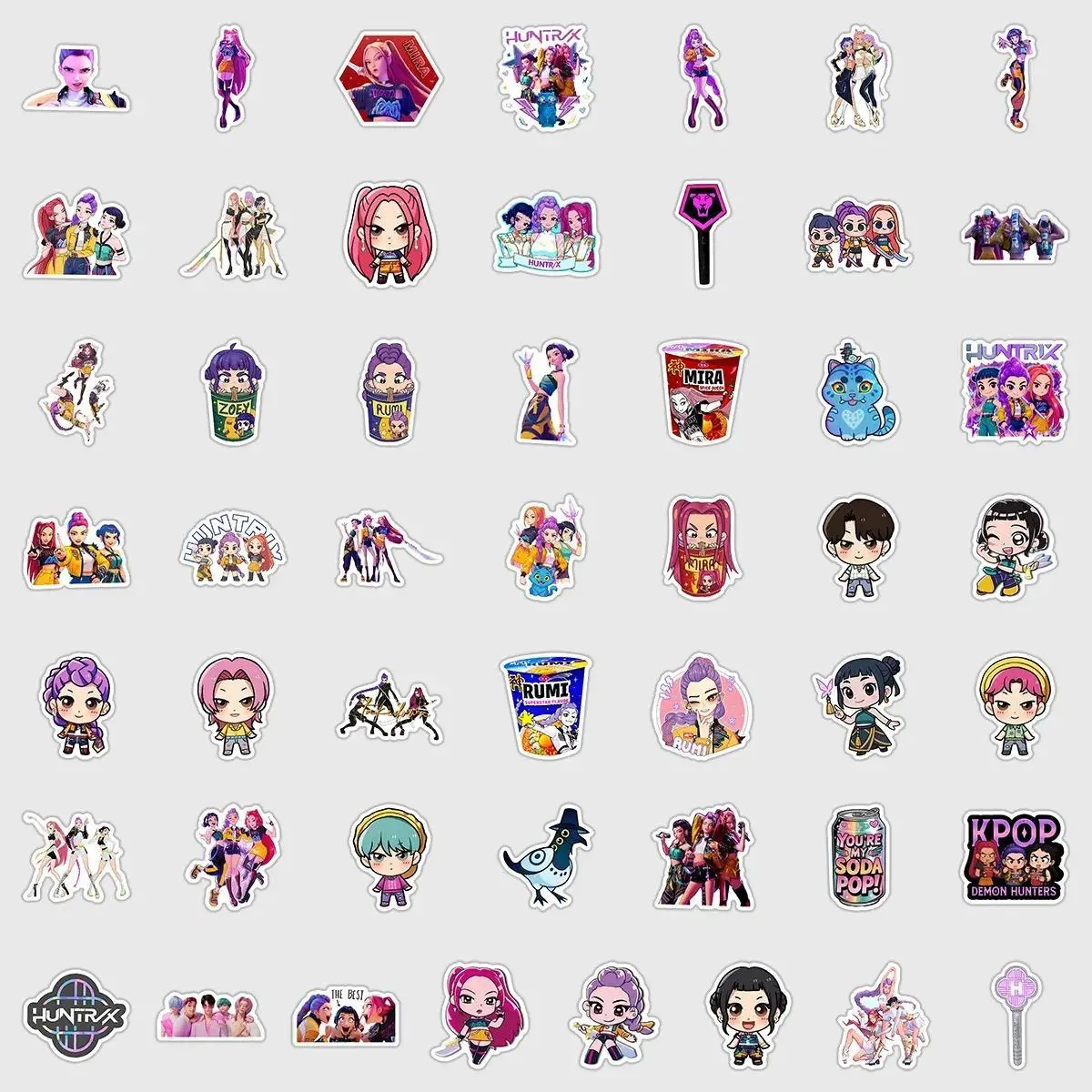 50pcs/set Stickers Anime Cartoon Water Cup Mobile Phone Waterproof Decorative PVC Stickers
