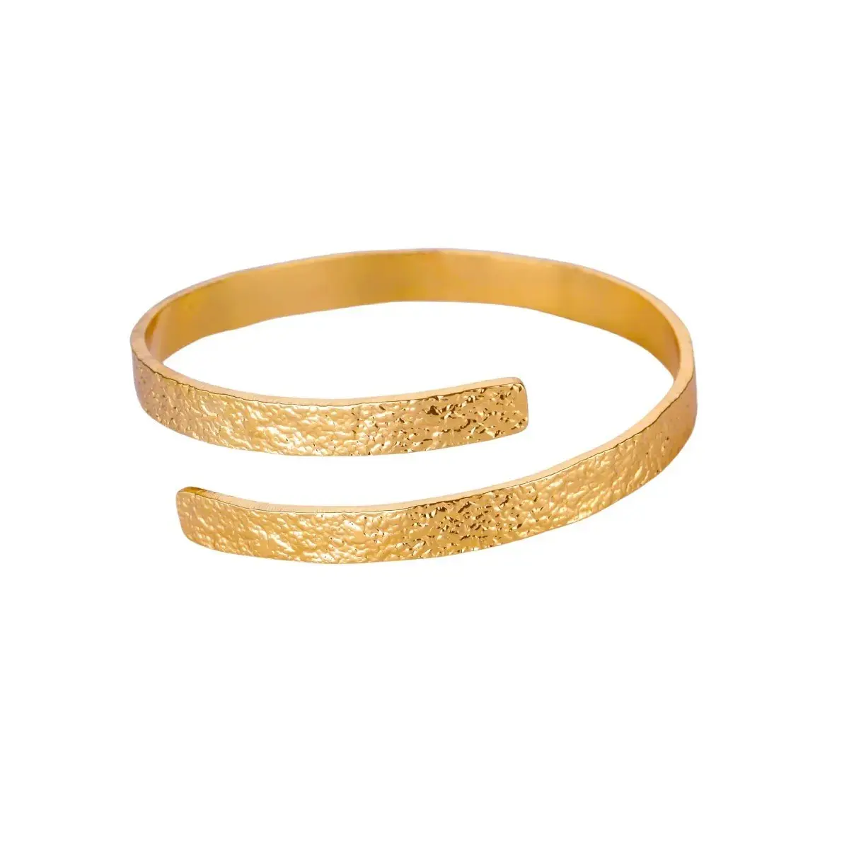 Golden Iron Texture Open Bracelet