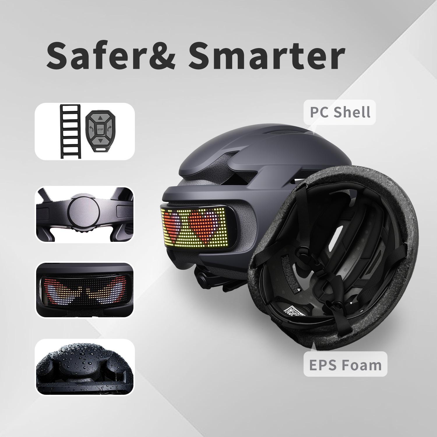 SLSHINING Bike Helmet-Remotely controlled LED Smart Cycling Helmet-All Season Ventilated & Thermal Protection-CPSC Certified Protection