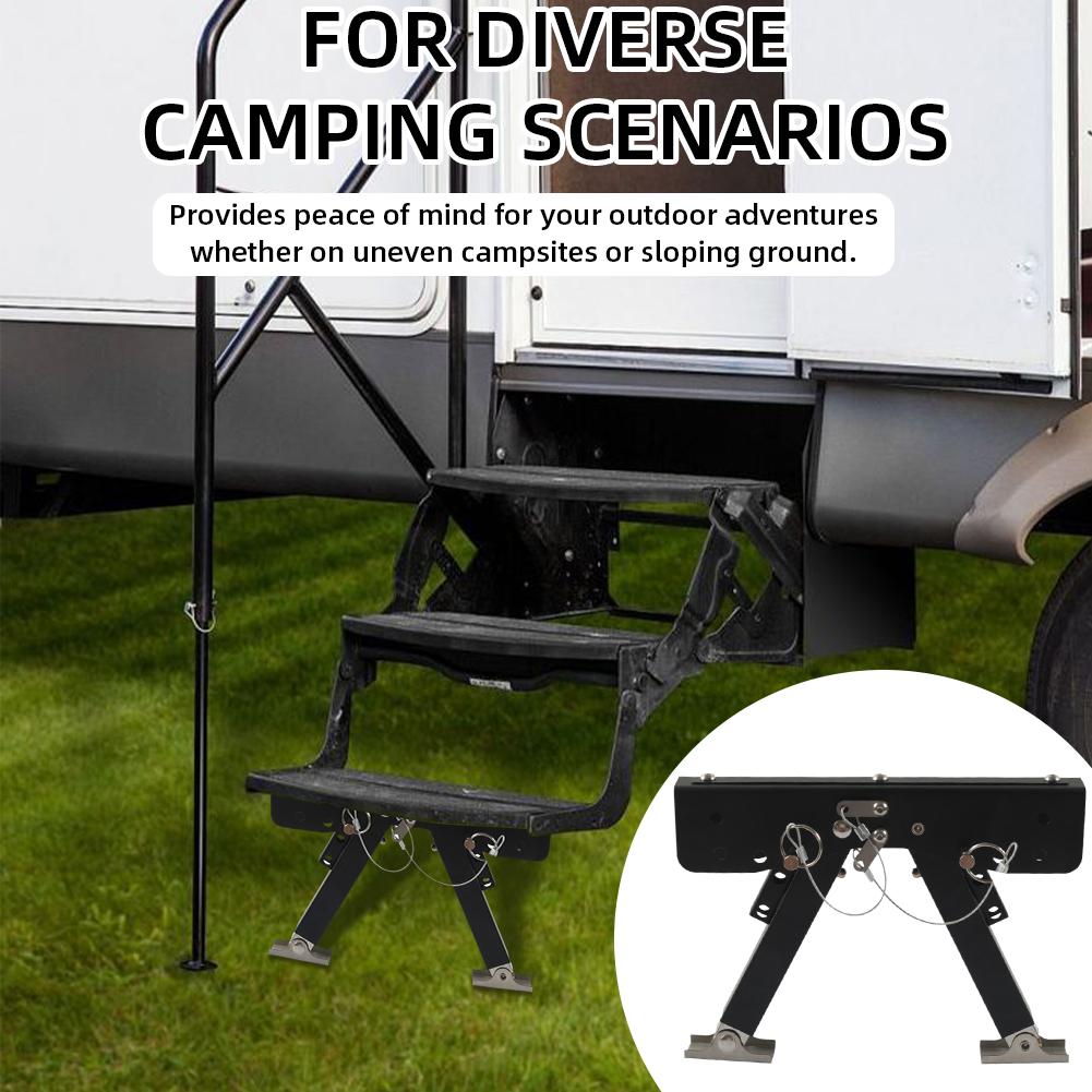 RV Folding Step Board Bracket Adjustable RV Folding Foot Stabilizer Height Ranges From 2.8in To 11.3in Foldable Ground Support Jacks for RV Travel Trailers Motorhomes RV Folding Step Board Bracket Adjustable RV Folding Foot Stabilizer Height Ranges From 2.8in To 11.3in Foldable Ground Support Jacks for RV Travel Trailers Motorhomes