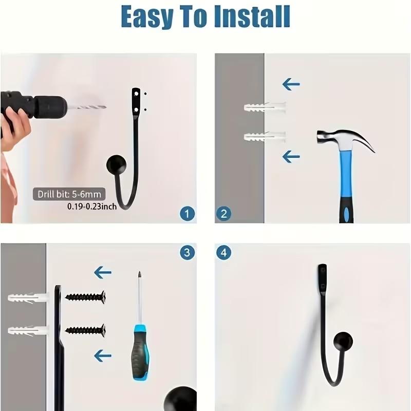 2pcs Decorative Curtain Holdbacks, Wall Mounted Drapery Tiebacks with Screws, Metal Hook and Plastic Finials, Elegant Home Décor Accessories