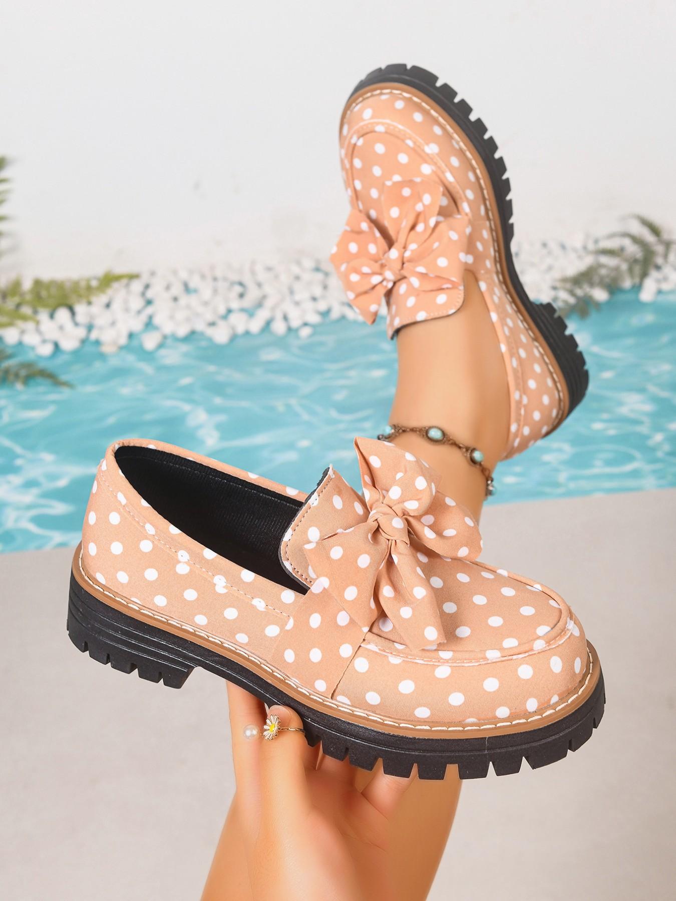 2026 Spring Summer New Zebra Stripe Bow Tie British Style Earl Loafer Slip Ons Thick Sole Small Leather Shoe Chunky Heel Women's Single Shoes