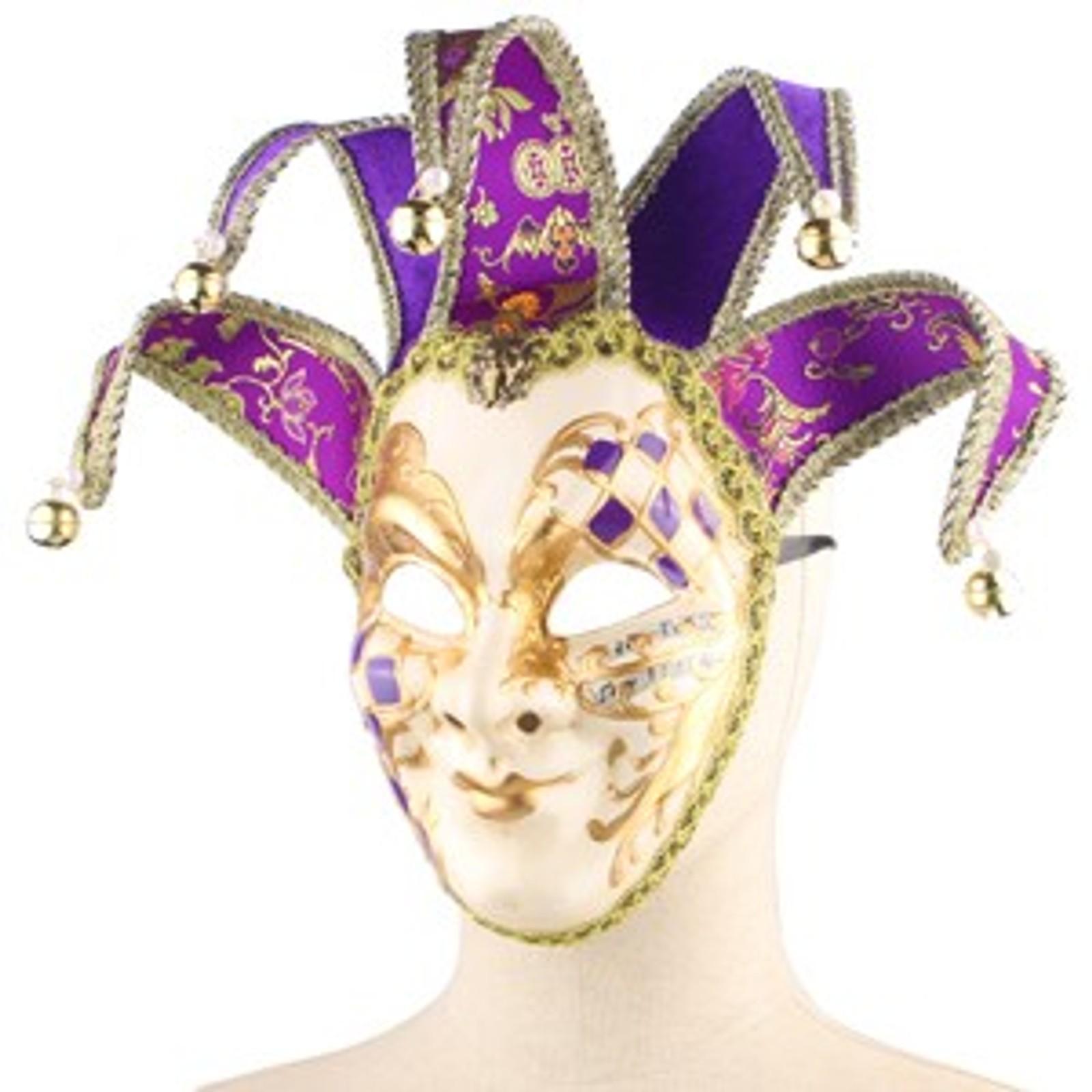 Venetian Jester Mask for Masquerade Music Carnival, Wall Decor Art Collection