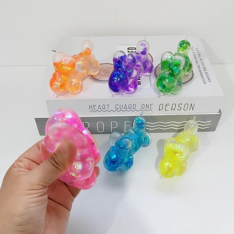 Glitter Balloon Dog Stress Relief Toy, Tpr Soft Gel, Slow Rebound, Perfect for Relaxation, Fun and Engaging Sensory Play