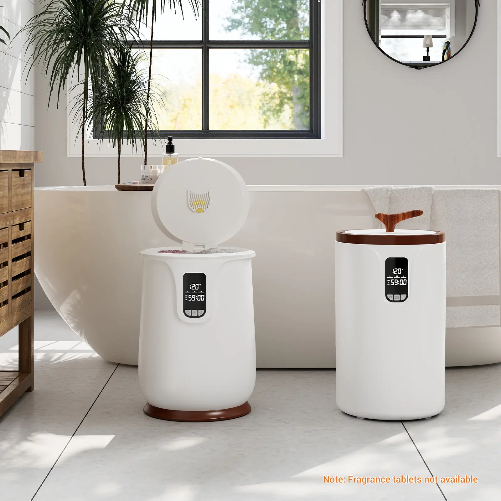 20L Large Towel Warmer Bucket with LED Display - 30S Fast Heating Towel Heater with Fragrance Disc Holder, 3 Temp Levels, 24H Timer, Child Lock for Bath Spa