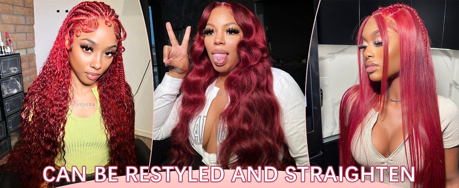 Tuneful 99j Burgundy Lace Front Wigs Human Hair 13x6 HD Transparent Lace 613 Body Wave Lace Front Wigs Human Hair Hot Red Pre Plucked Human Hair Wigs for Women
