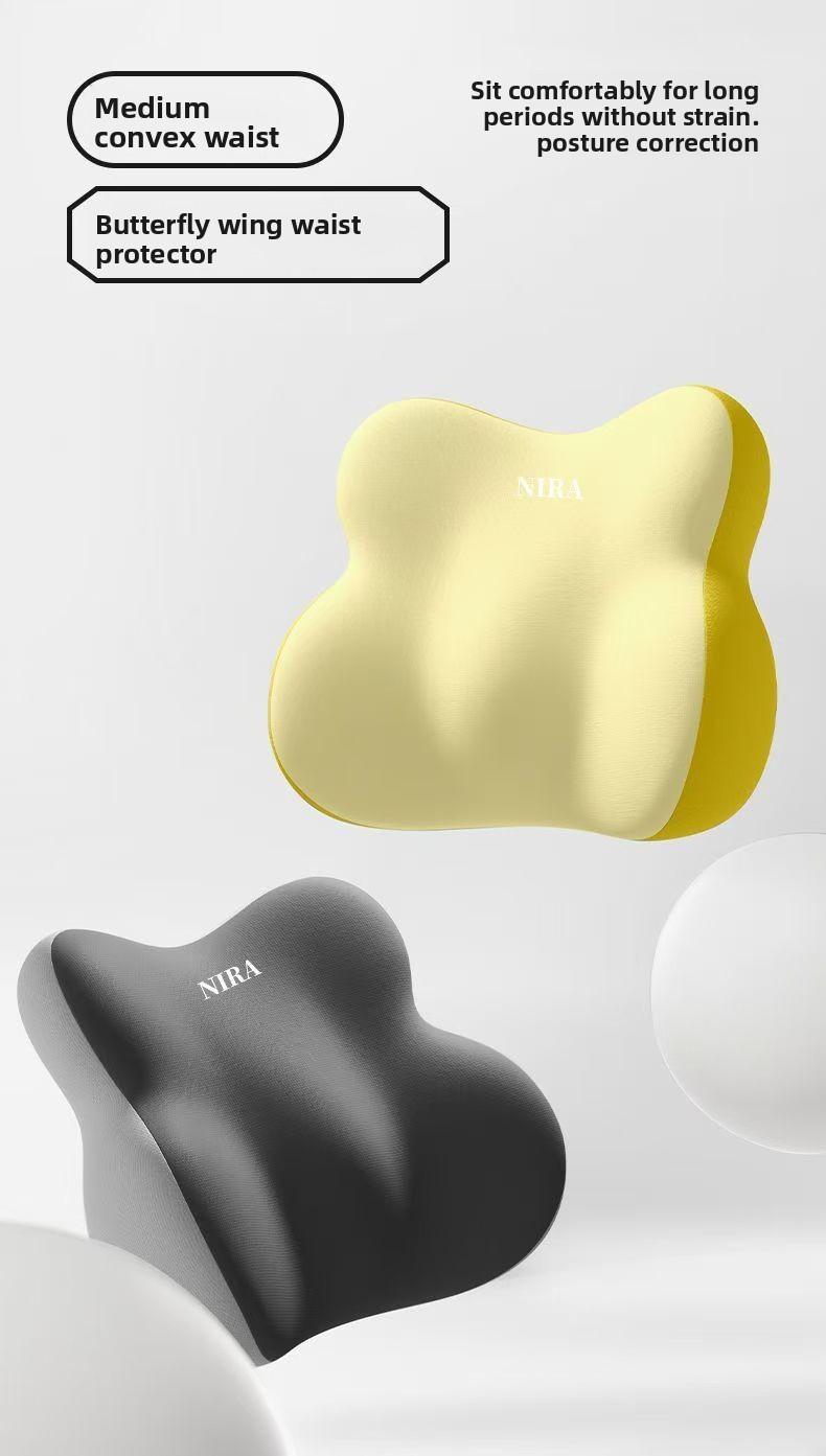 Car Neck Pillow Lumbar Support Set Memory Foam Backrest Cushion High Density Comfortable Headrest for Vehicle Office Home Use