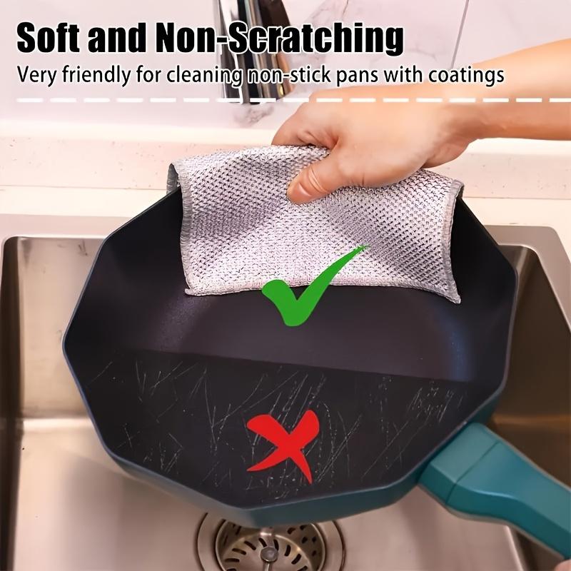 50 Pieces Modern Stainless Steel Kitchen Scrubbers - Scratch-Resistant, Reusable Knitted Cloths for Wet & Dry Dish, Pot and Pan Cleaning - Anti-Pilling Home Care Sponges & Scouring Pads