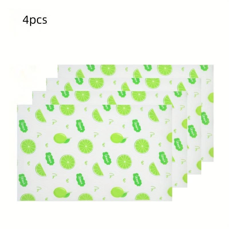Waterproof Refrigerator Liners Set, Moisture-Proof Non-Slip Washable Reusable Eva Material, Lemon Pattern Kitchen Decor