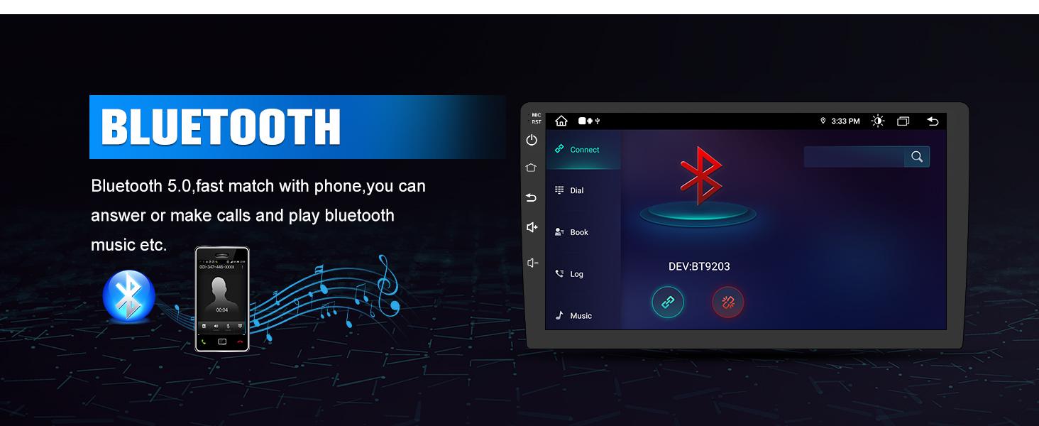 Car Stereo for Toyota Tacoma 2016-2021 touch screen has Android Auto Wireless Carplay, Bluetooth WIFI supports GPS Navigation