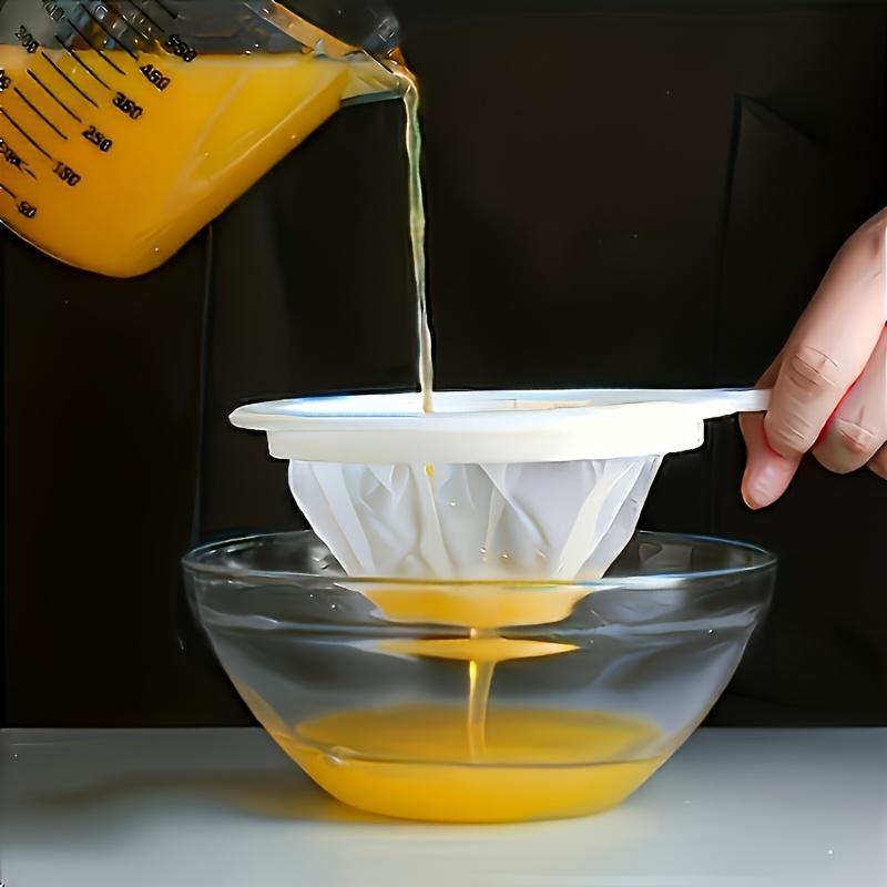 100 Mesh Fine Mesh Filter, Premium Kitchen Sieve Filter for Wine, Tea, Soy Milk, Baking, Food Strainer, Juice Flour Filter, Tea Juice Flour Soy Milk Strainer, Hanging Strainer, Suitable for Home Brewing, Kitchen Strainer, Kitchen
