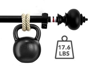 Deconovo Adjustable Heavy Duty Curtain Rod - Telescopic for Bedroom/Living Room, Easy Install (3/4" Steel, Brackets & Finials, Grommet/Tab) Deconovo Adjustable Heavy Duty Curtain Rod - Telescopic for Bedroom/Living Room, Easy Install (3/4" Steel, Brackets & Finials, Grommet/Tab)