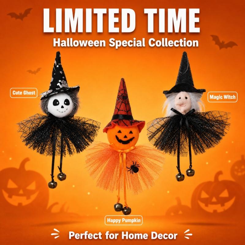 Halloween Spooky Hanging Witch Doll Ornament Scary Floating Witch Figure Yard Door Tree Wall Indoor Outdoor Party Decor Prop
