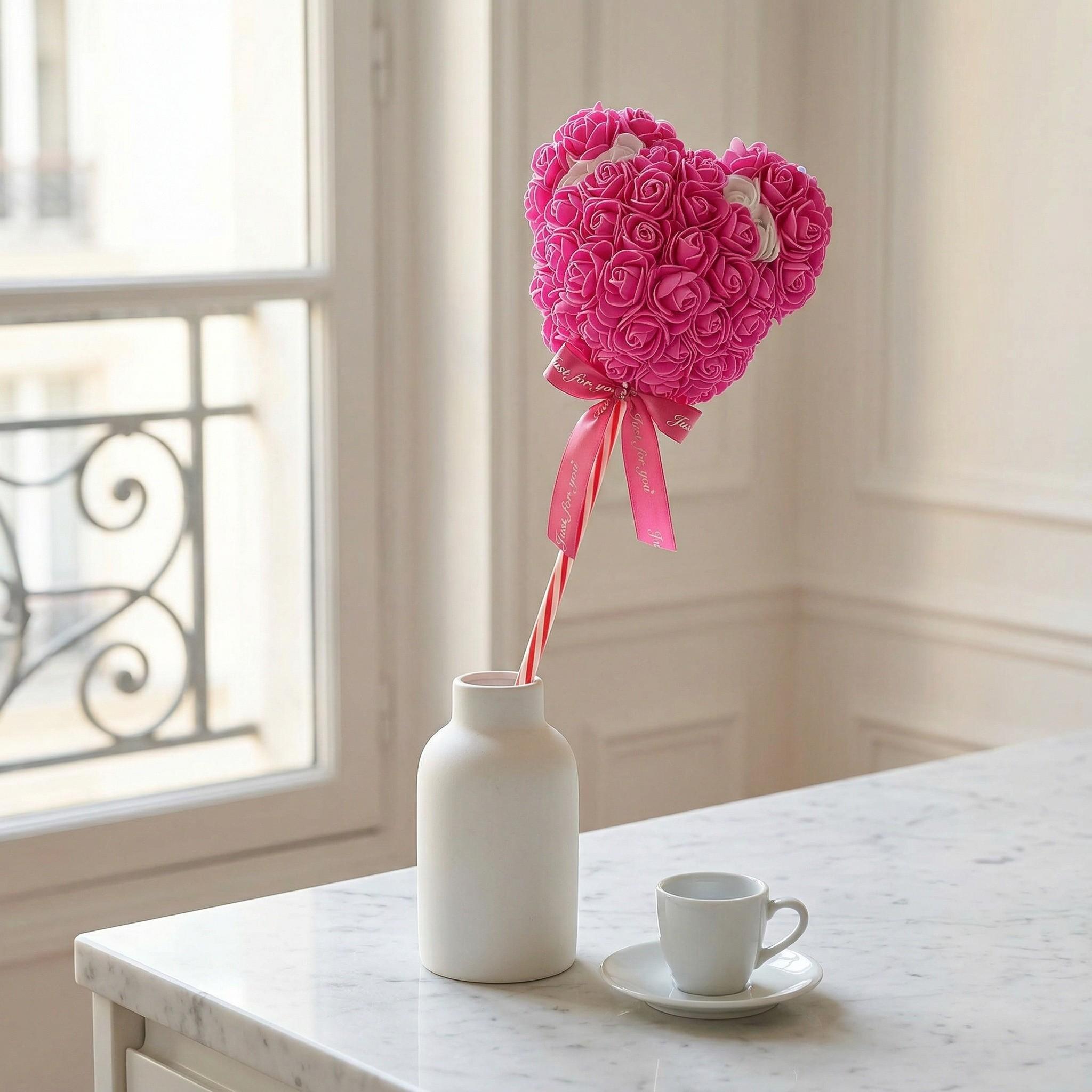2026 Mother's Day Limited Edition Rose Bear Heart Lollipop, Artificial Eternal Rose, Romantic Gift for Valentine, Birthday, Girlfriend, Wife