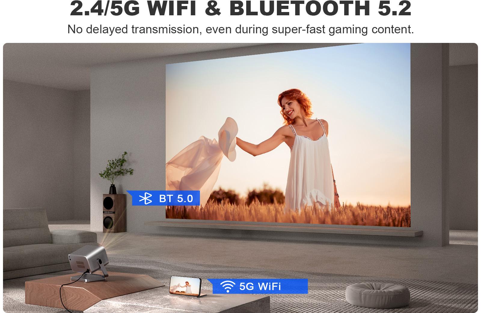 VOPLLS Netflix Certified Portable Projector Native 1080P Gaming | Outdoor Movie Mini Projector with Dual Auto Focus & Keystone Correction | 3D Dolby Audio, WiFi 6 & Bluetooth 5.0 | 50% Zoom for Home Theater, Camping, (600 ANSI Lumen, HDMI/USB-C)