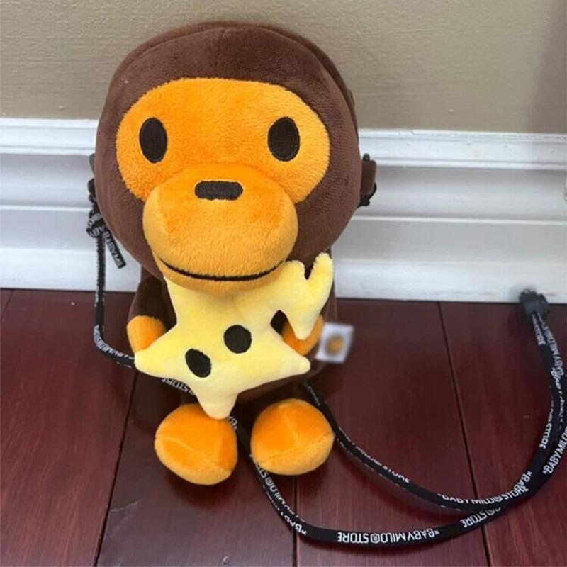 Plush Japanese Love Model Stuffed Baby Monkey Messenger Bag - Playful, No-Frills Trendy Mobile Phone Bag for Kids (Toys & Hobbies, Dolls & Stuffed Toys)