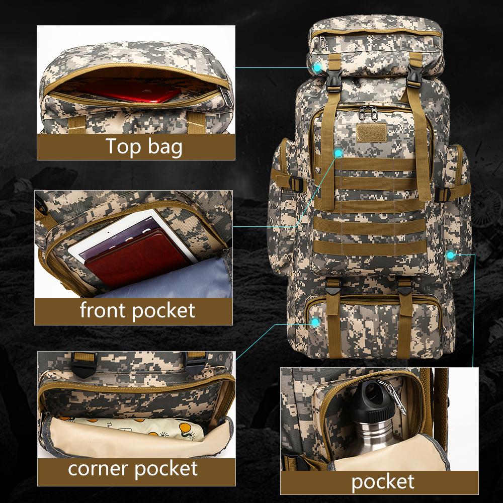 【Jumahe】Prepper Bags, 80L Big Forest Bugout Bags, 600D Oxford Fabric Go Bag, Waterproof and Breathable Travel Backpack, Spend night Biggie Handbag, Rugged and Durable Men's Camouflage Backpack Hiking Camping Hunting Fishing SpringStatements 【Jumahe】Prepper Bags, 80L Big Forest Bugout Bags, 600D Oxford Fabric Go Bag, Waterproof and Breathable Travel Backpack, Spend night Biggie Handbag, Rugged and Durable Men's Camouflage Backpack Hiking Camping Hunting Fishing SpringStatements
