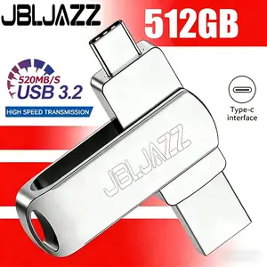 USB 3.2 Flash Drive 512GB High Speed Metal 2in1 TypeC Pen Drive Waterproof Large Storage For Nintendo Switch Data Storage