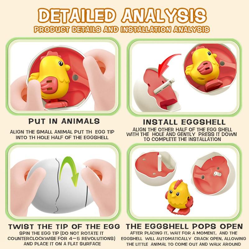 Mischievous Surprise Egg Cartoon Animal Toy, Fun Unsteady Walk Design, Easy Carry Gift Idea, Perfect for Kids & Collectors