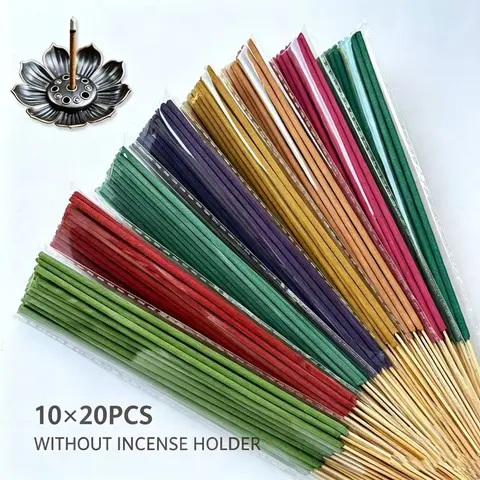 Set of 200 Aromatherapy Sticks, Scented, 10 Unique Scents, Long-Lasting Fragrance, Rose Lavender Sandalwood Jasmine Mint Lemongrass Dragon Blood Sakura, Home Fragrance Products