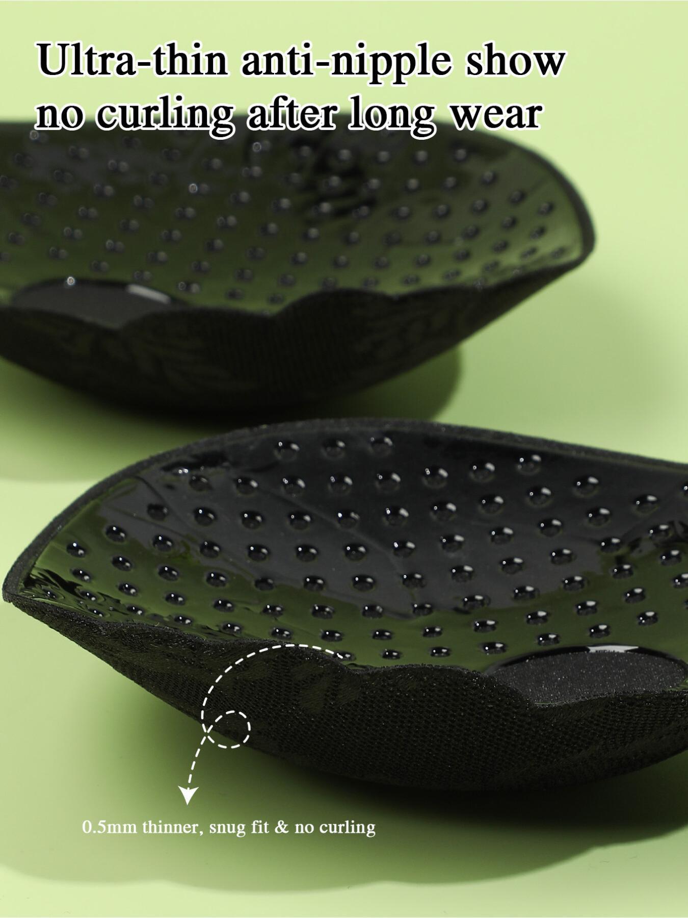 Invisible Adhesive Bra for Women, Ultra-Thin Lace Silicone Sticky Bra with Detachable Clear Straps, Breathable Anti-Nipple Show Pasties, Non-Slip Backless Strapless Bra for Wedding Party Evening Dress