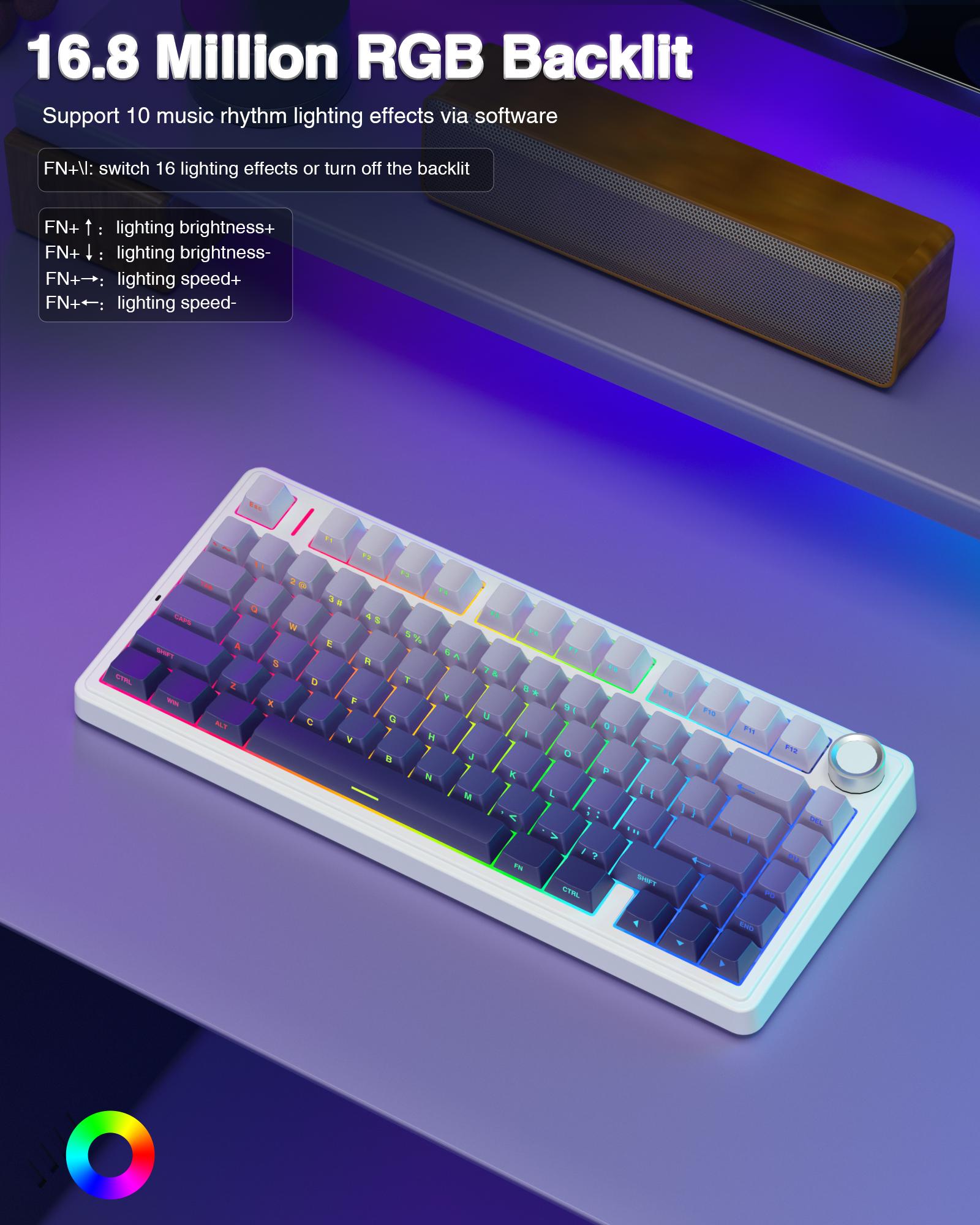 AULA F75 Pro Tri-Mode Wireless Mechanical Gaming Keyboard, Knob Control 75% Washer Hot Swappable Custom Keyboard, RGB Backlight, Pre-lubricated Linear Switches, Side Printed PBT Keycaps, Budget Keyboard PC Accessories TikTokShopfalldealsforyou Outdoorfun